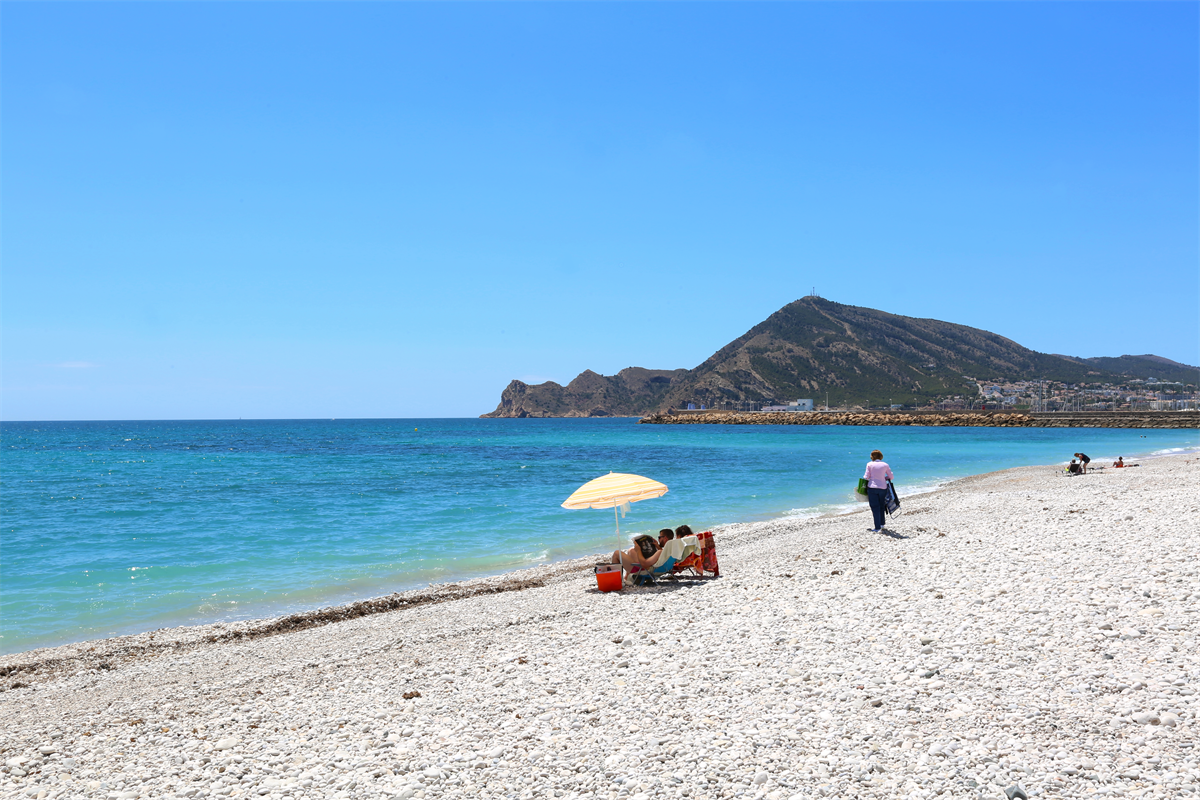 Altea beach with turquoise water